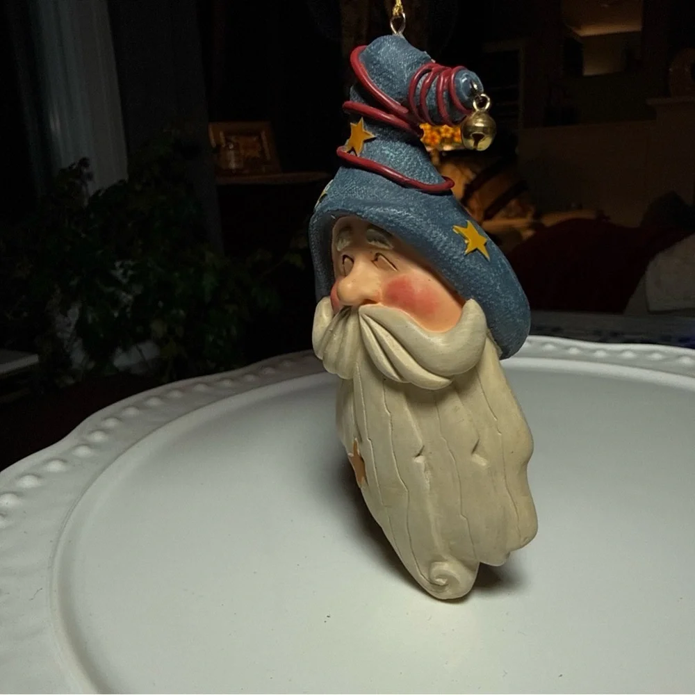 Santa Wizard Ornament Santa Celestial Hat Stars Christmas Halloween Santa Resin